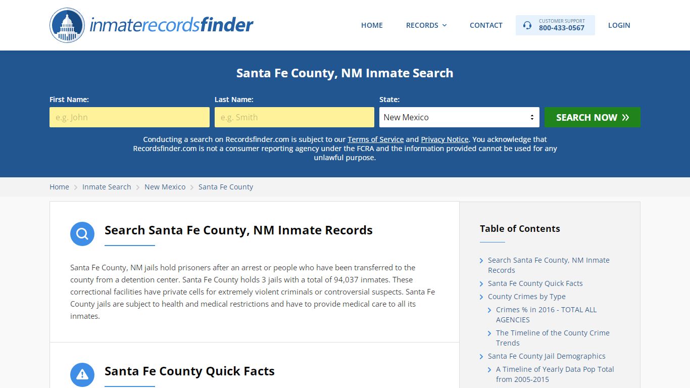 Santa Fe County, NM Inmate Lookup & Jail Records Online